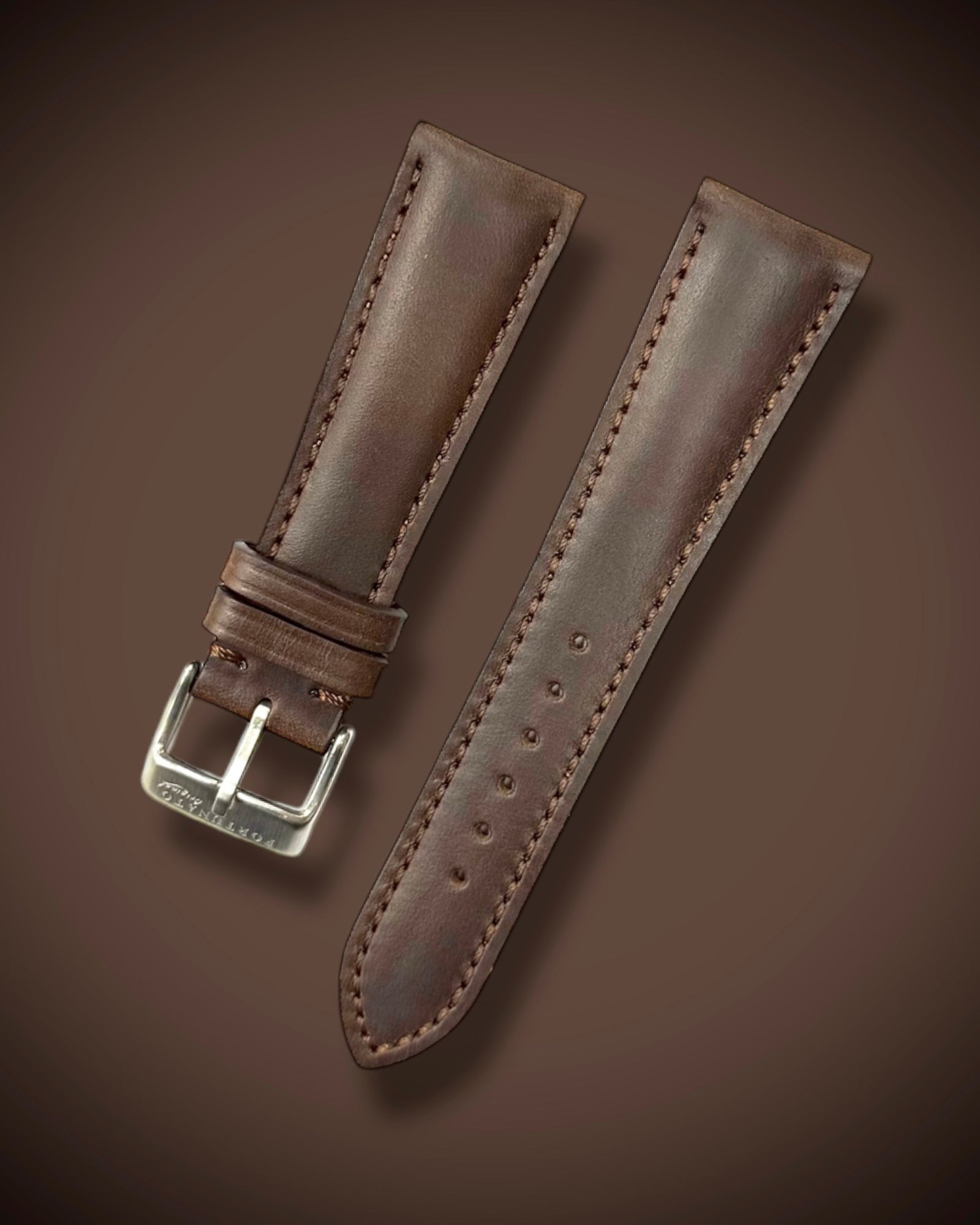 HORWEEN CHROMEXCEL COWHIDE BROWN LEATHER STRAP