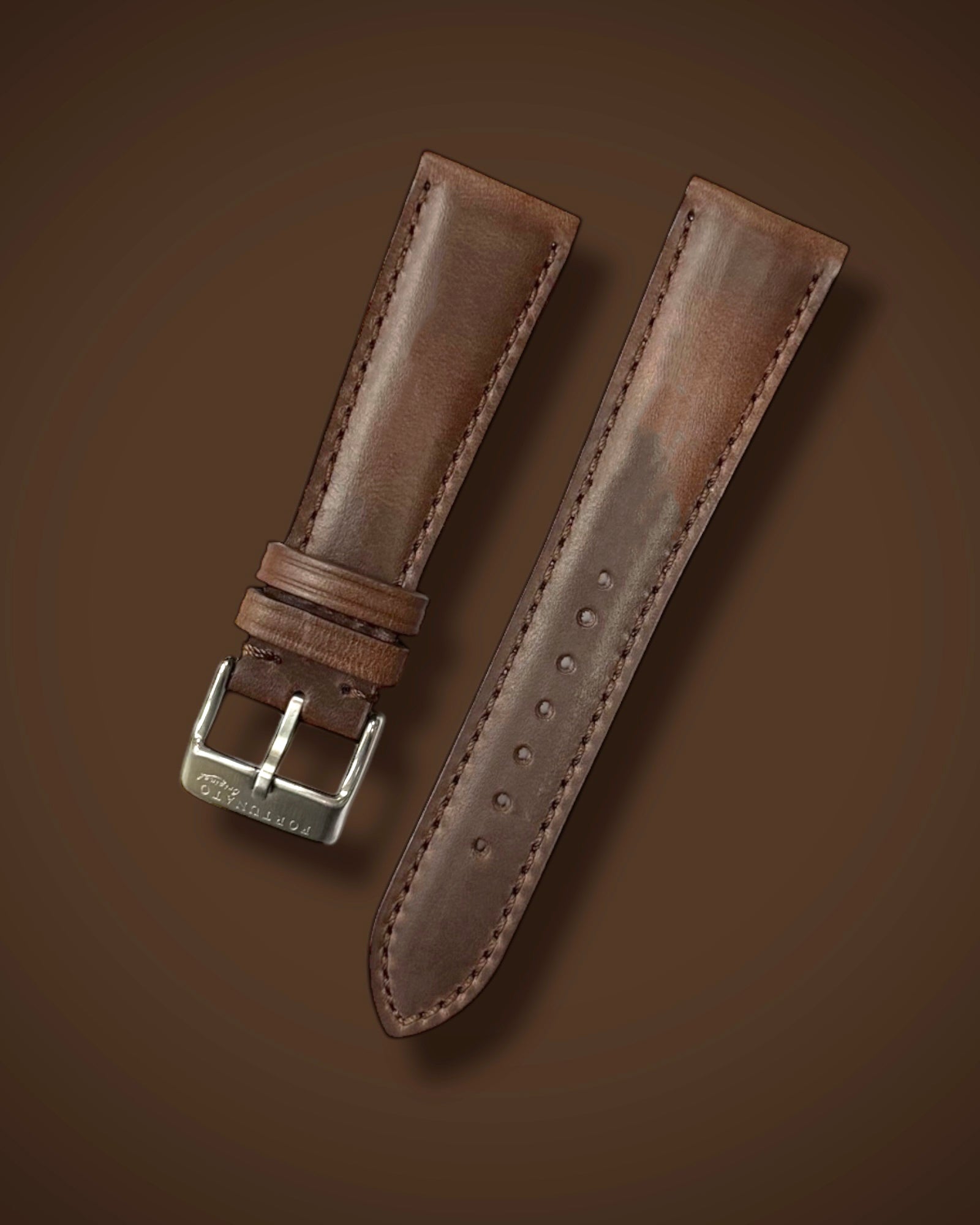 HORWEEN CHROMEXCEL COWHIDE LEATHER BROWN STRAP