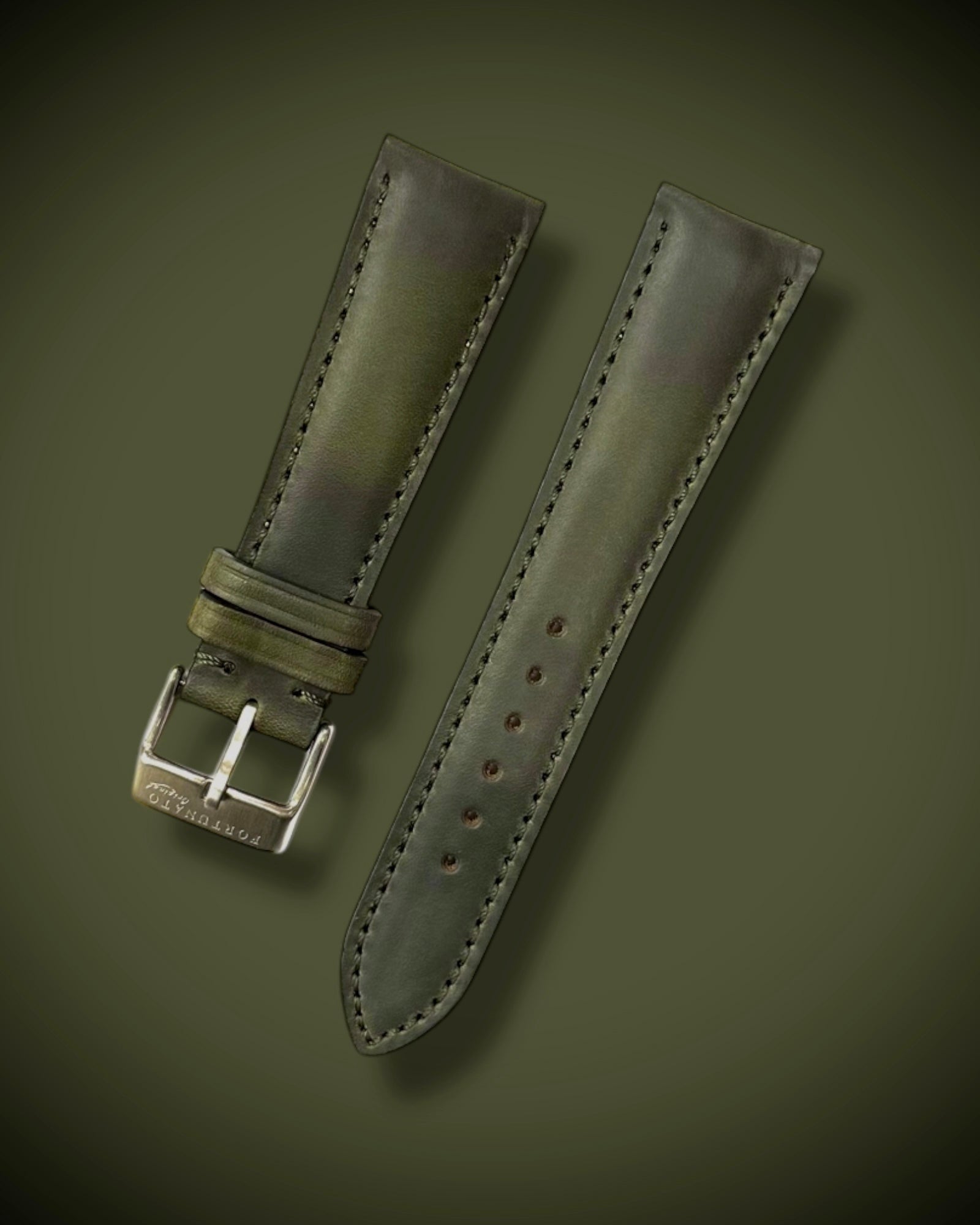 HORWEEN CHROMEXCEL COWHIDE LEATHER GREEN STRAP