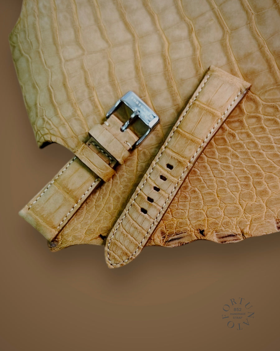 Tan Genuine croco strap