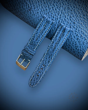 Blue Genuine Shark Leather Strap