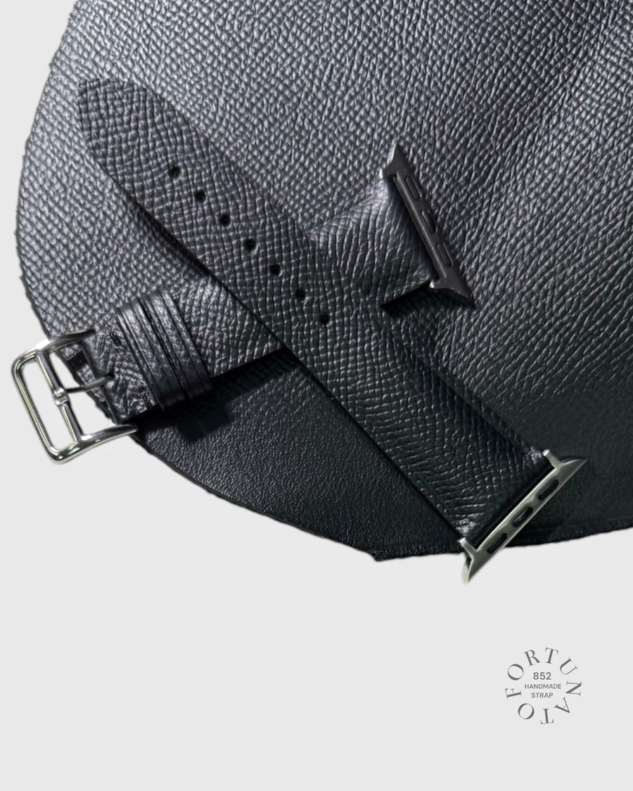 Black Epsom Cowhide Leather Strap