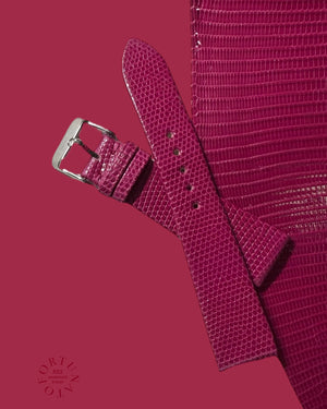 L.Red genuine Lizard strap