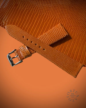 Orange genuine Lizard strap