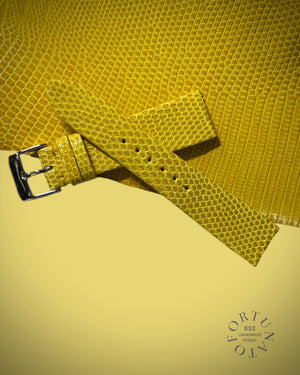 Yellow genuine Lizard strap