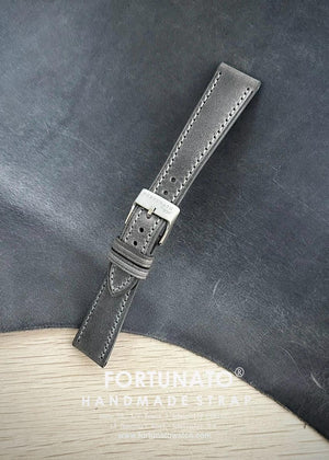 Grey Italian cowhide Crazy horse finishing leather strap