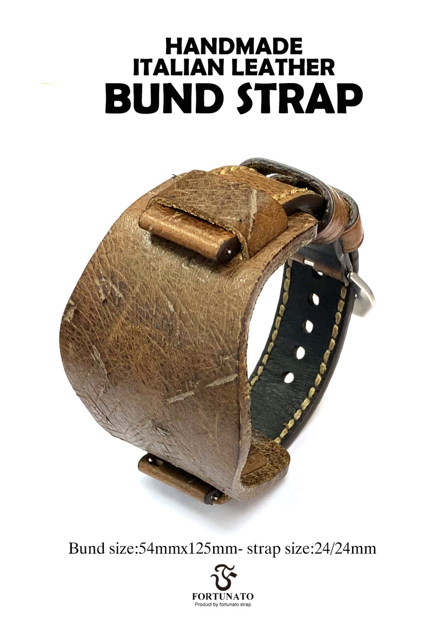 Bund Strap in size 24MM (Limited Edition Leather "CIGAR" colletion)