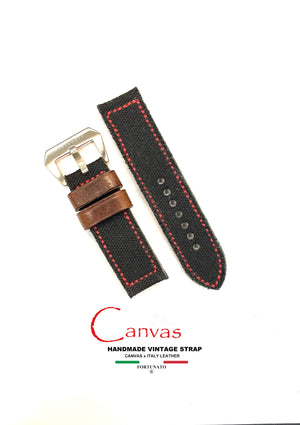 Scratch Canvass with thick leather lining Strap Handmade