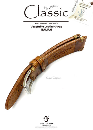 Italy vegetable leather strap "Hand Stitch Flat Padding 3.5mm style"Classic collection"