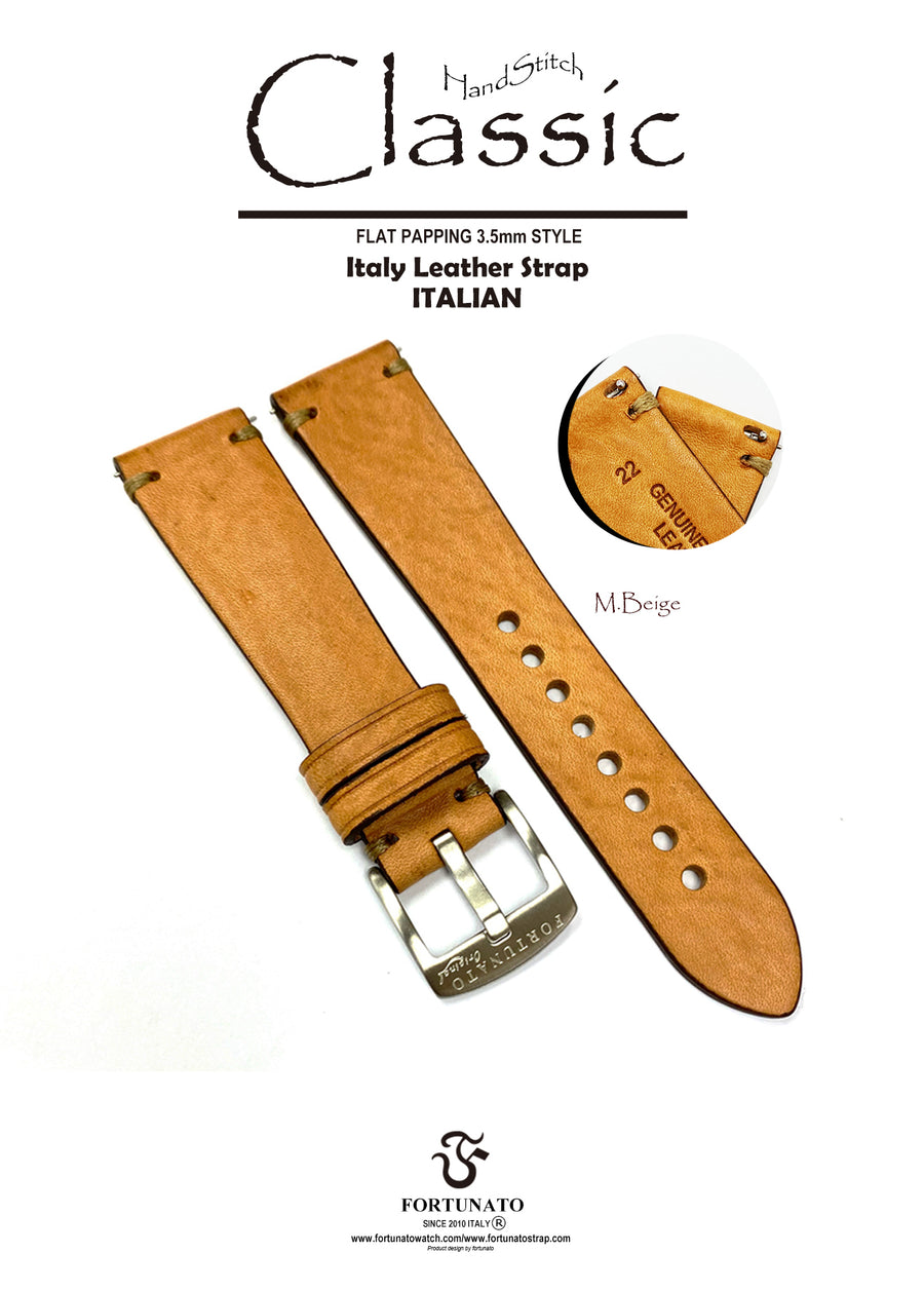 Italy Calf leather strap "Hand Stitch Flat Padding 3.5mm style"Classic collection"