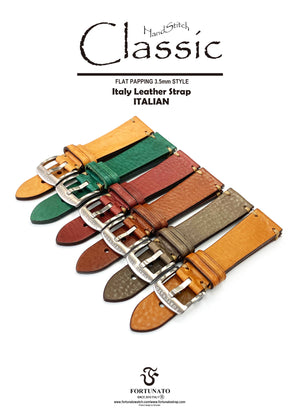 Italy Calf leather strap "Hand Stitch Flat Padding 3.5mm style"Classic collection"