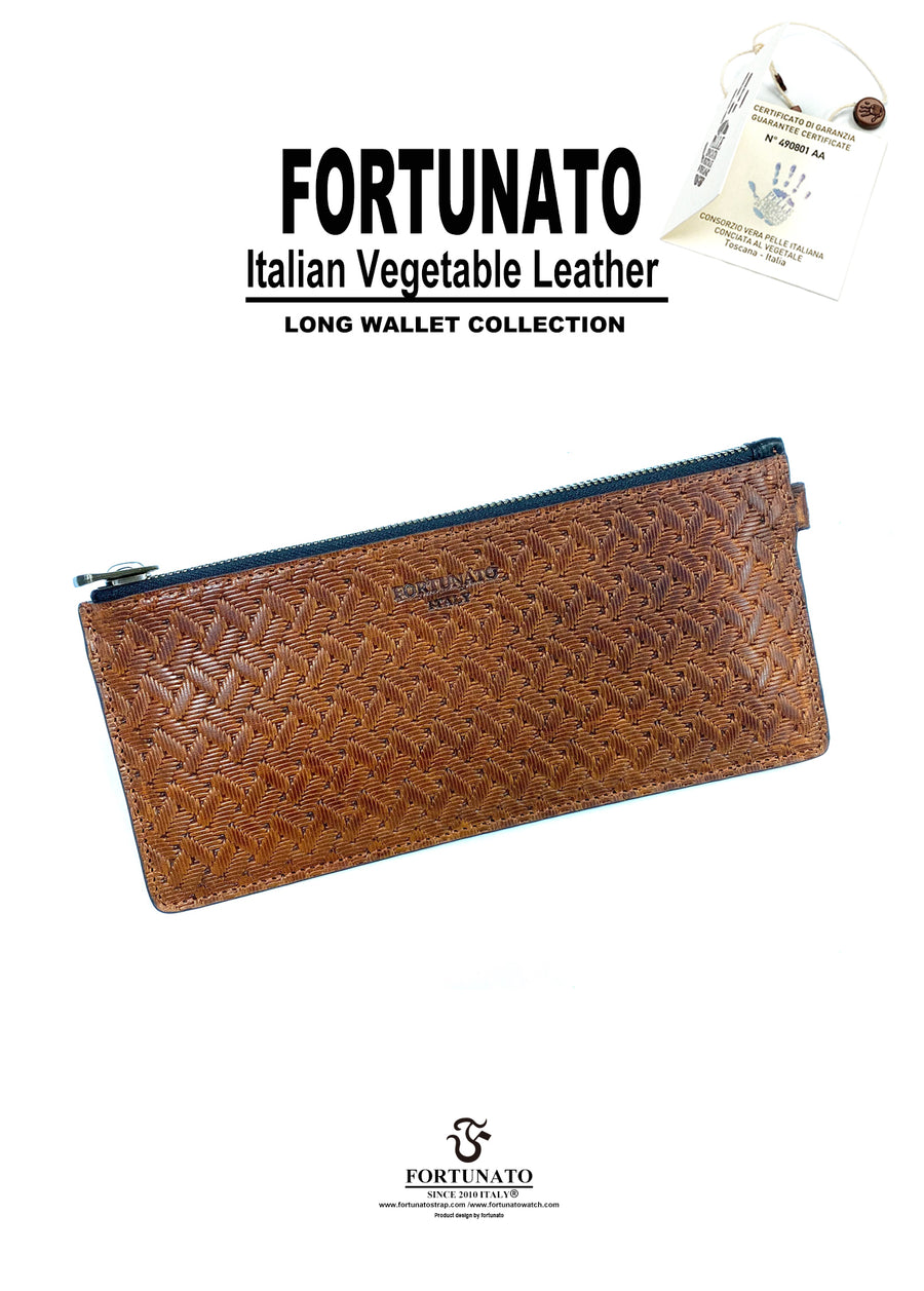 long wallet" Italian vegetable leather "