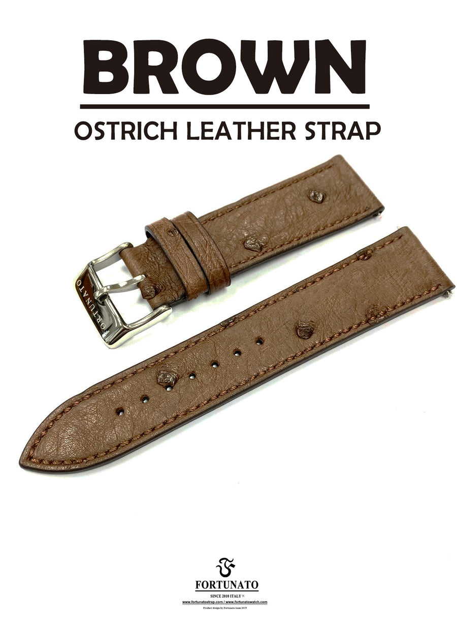 Genuine Ostrich Strap (Hand Stitching/ 2.8mmFlat Padding style)