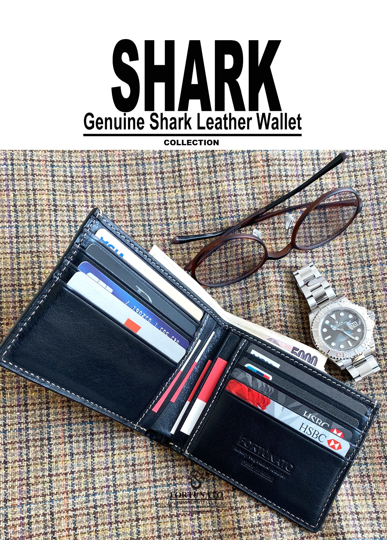 Shark Wallet sized remnants – Erving Exotic Leather