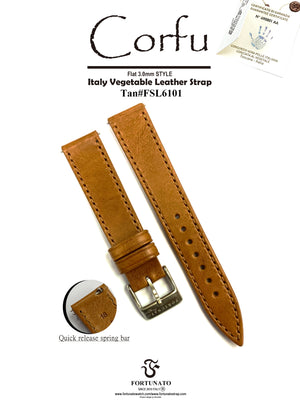 Italy Corfu leather strap " flat 3.0mm style"