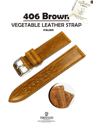 Italian vegetable leather strap "WAX Flat Padding 2.8mm style"